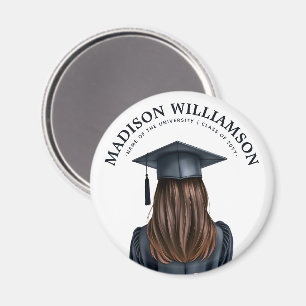 Imán Graduación moderna personalizada Graduada mujer