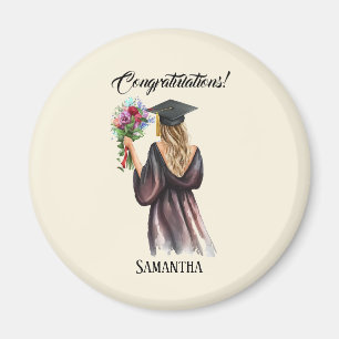 Imán Graduación personalizada de acuarela (11)