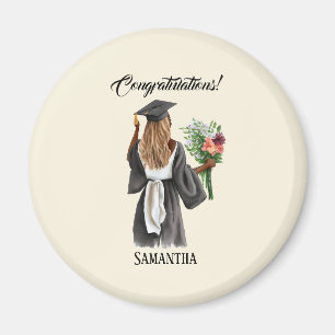 Imán Graduación personalizada de acuarela (13)