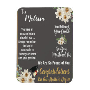 Imán Graduación personalizada de maestría