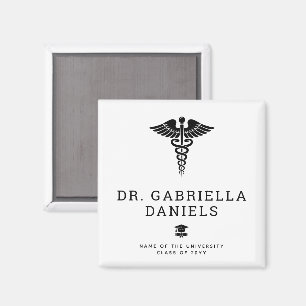 Imán Graduación personalizada de médico de escuela de m