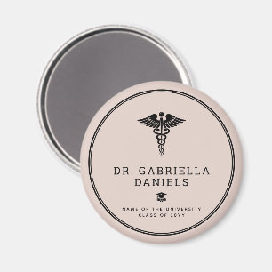 Imán Graduación personalizada de médico de escuela de m