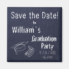 Imán Graduación simple de piedra azul rústico