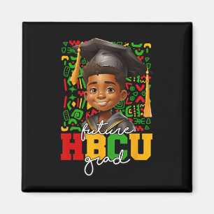 Imán Graduación universitaria de niño negro afro Futuro