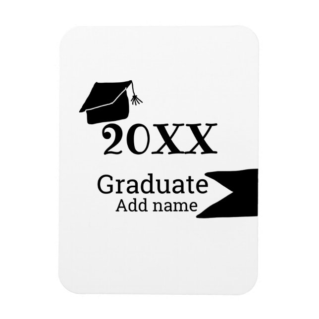 Imán Graduado 20XX gorra de graduación simple mínimo mo (Vertical)