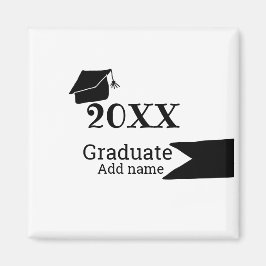 Imán Graduado 20XX gorra de graduación simple mínimo mo
