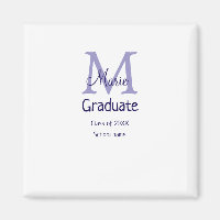 Graduado añadir nombre monograma púrpura simple mí