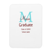 Graduado añadir nombre monograma verde rosa simple
