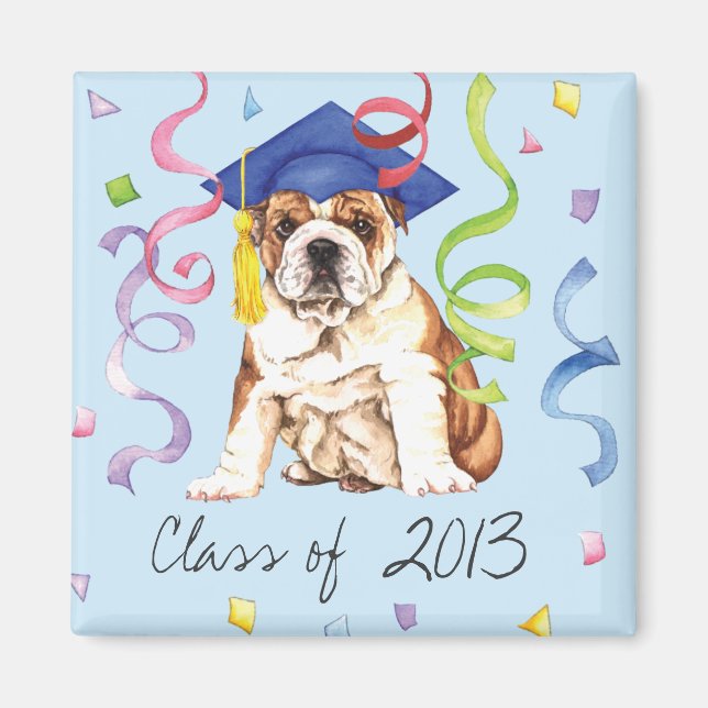Imán Graduado de bulldog (Frente)
