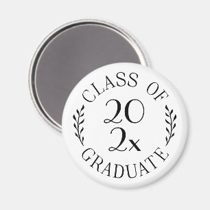 Imán Graduado de la promoción de 2023 tipografía negra