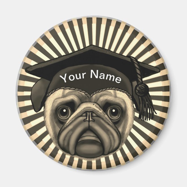 Imán Graduado de Pug  (Frente)