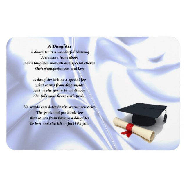 Imán Graduado - Magnet poema para la hija (Horizontal)
