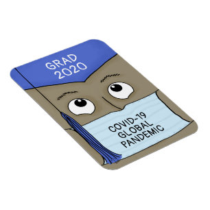 Imán Graduado masculino de piel oscura COVID-19