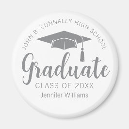 Imán Graduado Personalizado 2025 de moda Silver Gray
