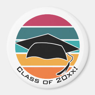 Imán Graduado Retro Graduado Cap Mortarboard