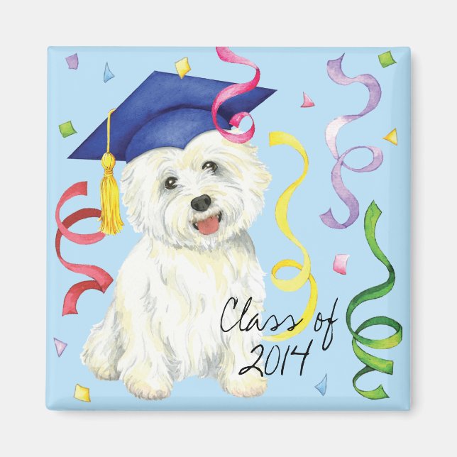 Imán Graduado Westie (Frente)