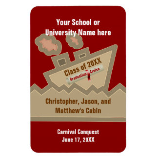 Imán Graduation Cruise Custom Stateroom Door Marker Red