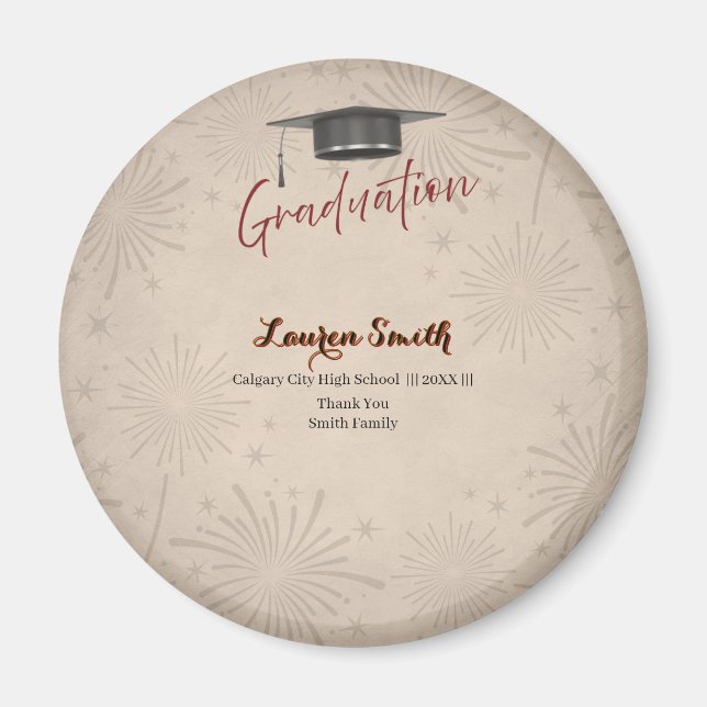 Imán Graduation Guest Book Modern Keepsake  (Frente)