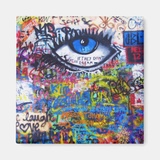 Imán Graffiti azul ojo malvado