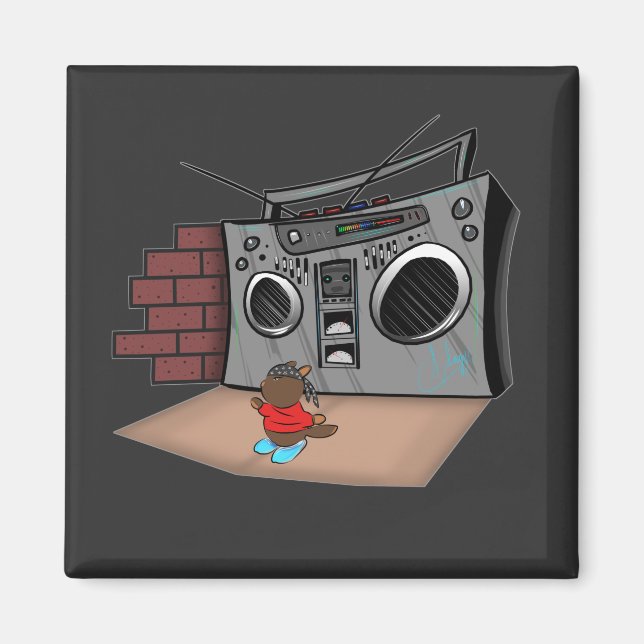Imán Graffiti Boom Box Break Dance Personalizado (Frente)