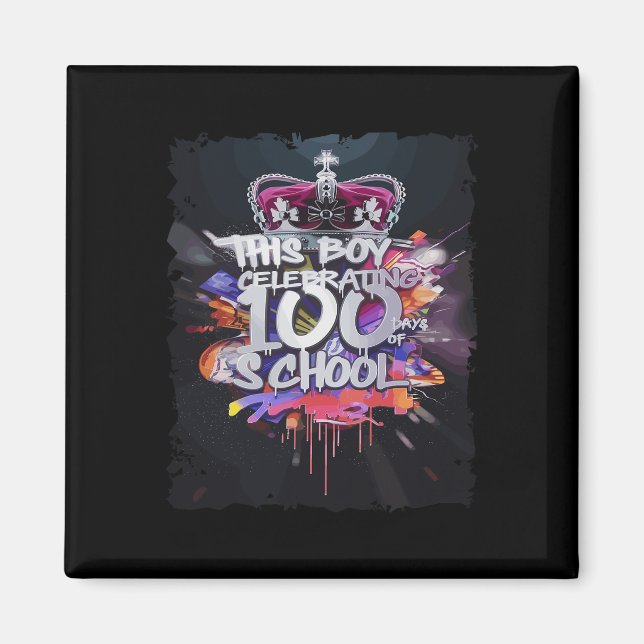 Imán Graffiti de 100 días divertidos con ropa finalizad (Frente)