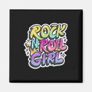 Imán Graffiti de disfraces retro Chica de rock N Roll d