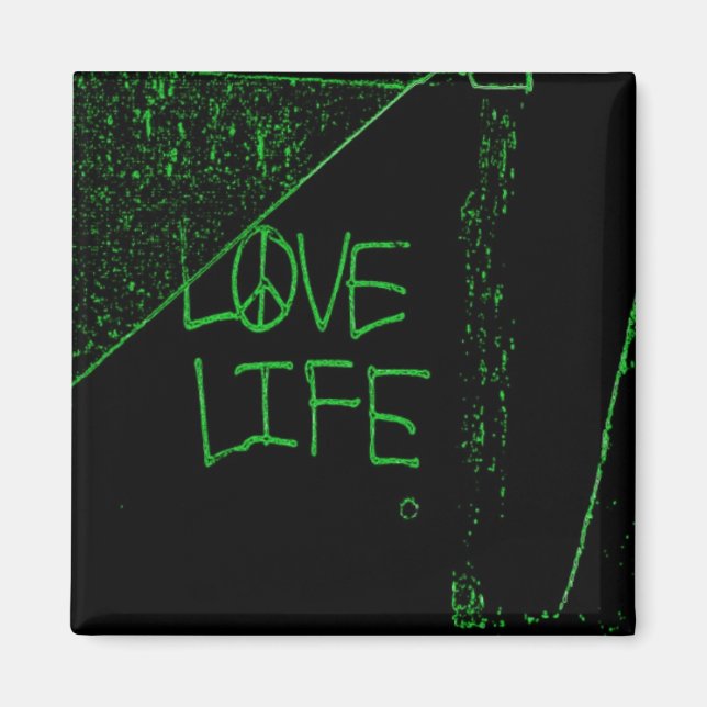 Imán Graffiti de Love Life Magnet - Neon Green (Frente)