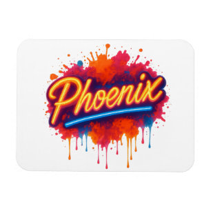 Imán Graffiti de Phoenix Neon - Bomba de retrato de art