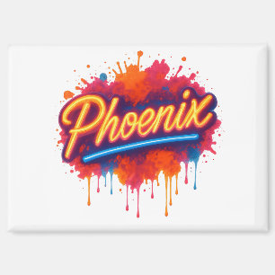 Imán Graffiti de Phoenix Neon - Bomba de retrato de art