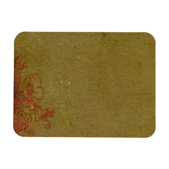 Imán Graffiti Grungués Con Flora Roja (Horizontal)