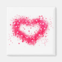 Imán Graffiti spray pintura rosa brillante diseño del c