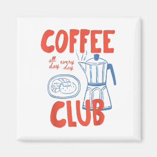 Imán Gráfica De Café Retro De Coffee Club Para El Amant