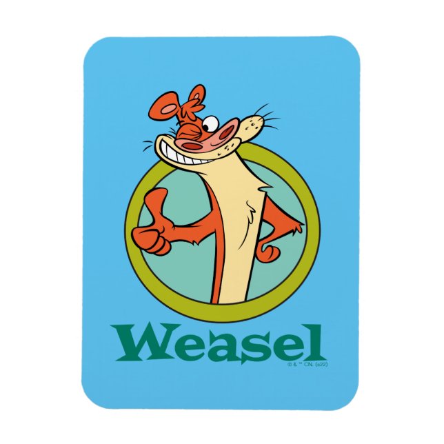 Imán Gráfica de caracteres de Thumbs Up de Weasel (Vertical)