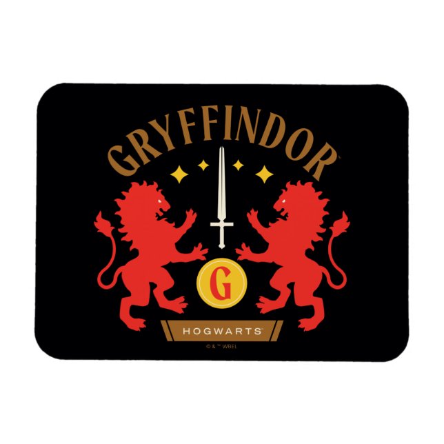 Imán Gráfica de doble león de la casa GRYFFINDOR™ (Horizontal)