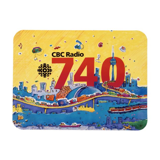 Imán Gráfica de promoción de la CBC Radio 740 - 1980 (Horizontal)
