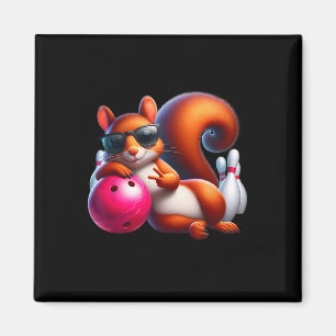 Imán Gráfica divertida de boliche para la ardilla de lo