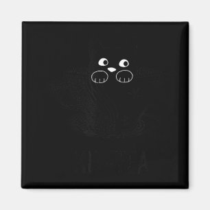 Imán Gráfica Divertida de Gato Negro Kit-Tea