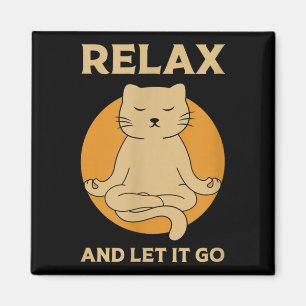 Imán Gráfica divertida del gato Yoga Zen Meditación