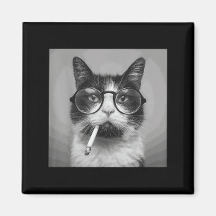 Imán Gráfica divertida fumar gatos Adultos Graciosa