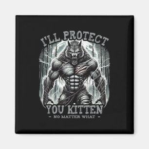 Imán Gráfica divertida te protegeré Kitten Alpha Wo
