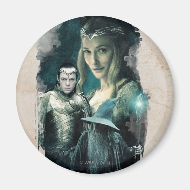 Imán Gráfica Galadriel, ELROND™ y Gandalf (Frente)