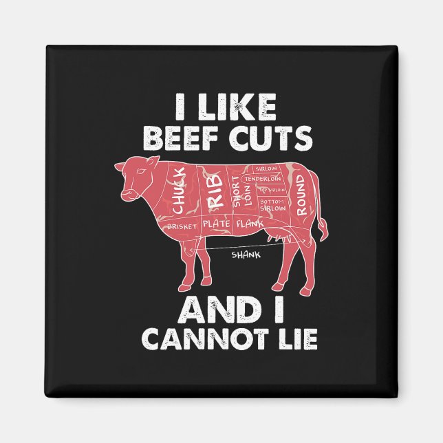 Imán Gráfica I Carnicero Bbq Funny Beef Recortes (Frente)