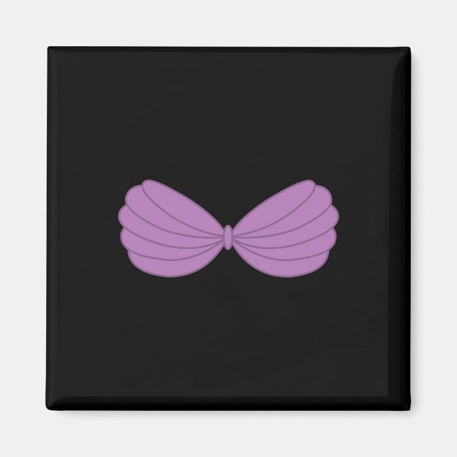 Imán Gráfica Personalizado de Mermaid Purple Seashell B (Frente)