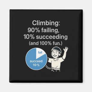 Imán Gráfico circular de escalada 90% Fracaso 10% Ganar