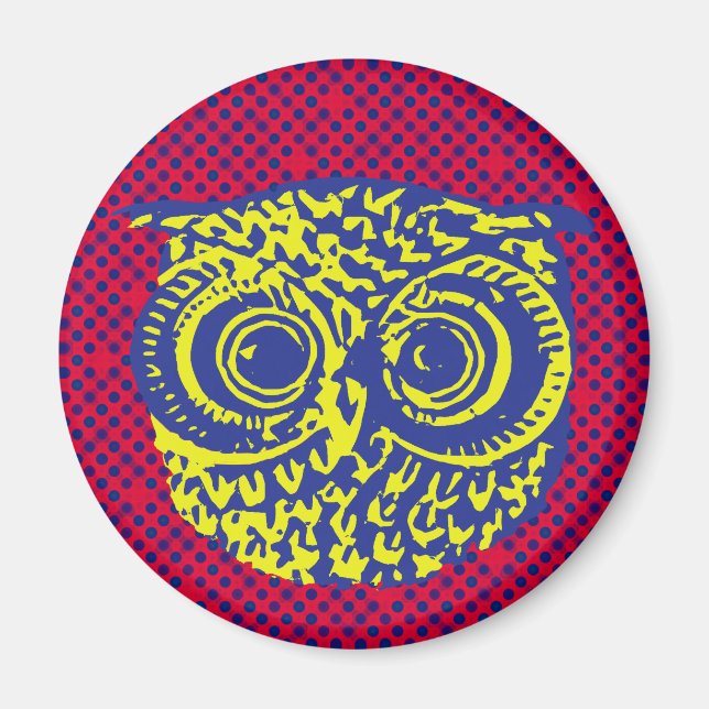 Imán gráfico de aves de búho (Frente)