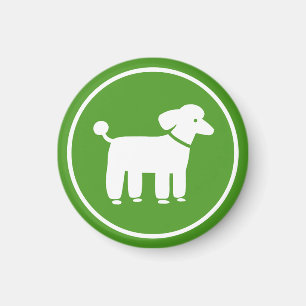 Imán Gráfico de Caniche (Verde)
