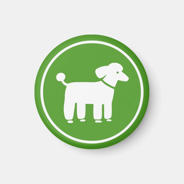 Imán Gráfico de Caniche (Verde) (Frente)