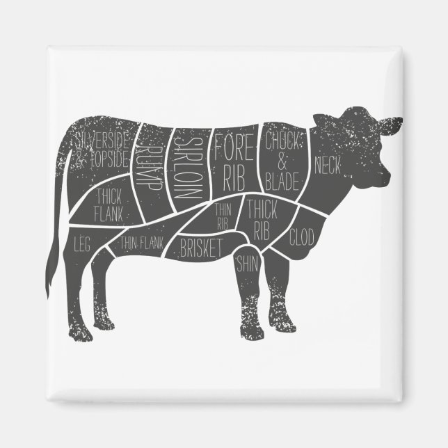 Imán gráfico de carnicero de Le (Frente)