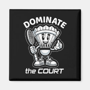 Imán Gráfico de Cartoon de bádminton para siempre con v