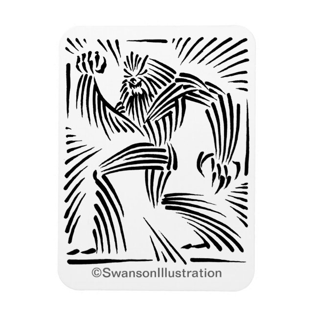 Imán gráfico de corte de madera de pie grande (Vertical)